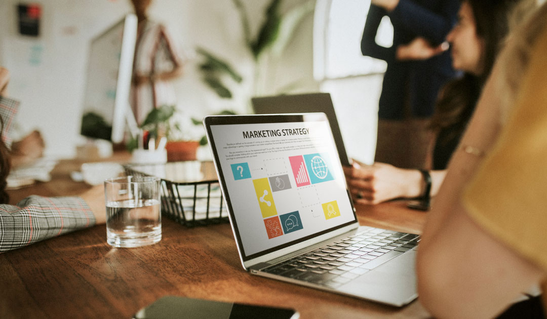 Laptop on table - Marketing strategy